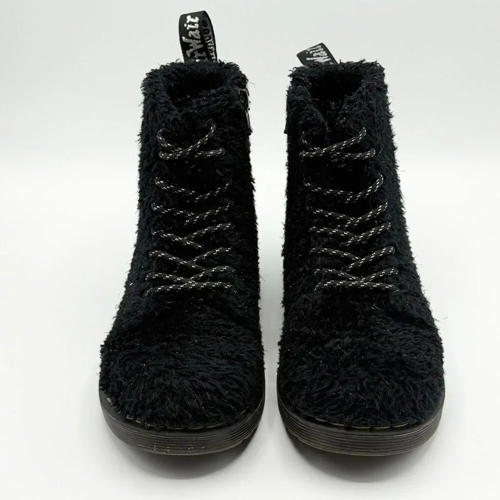 Dr. Martens Kids' 1460 Pascal Tinsel Faux Fur Boots in Black - US Big Kids 1 / E